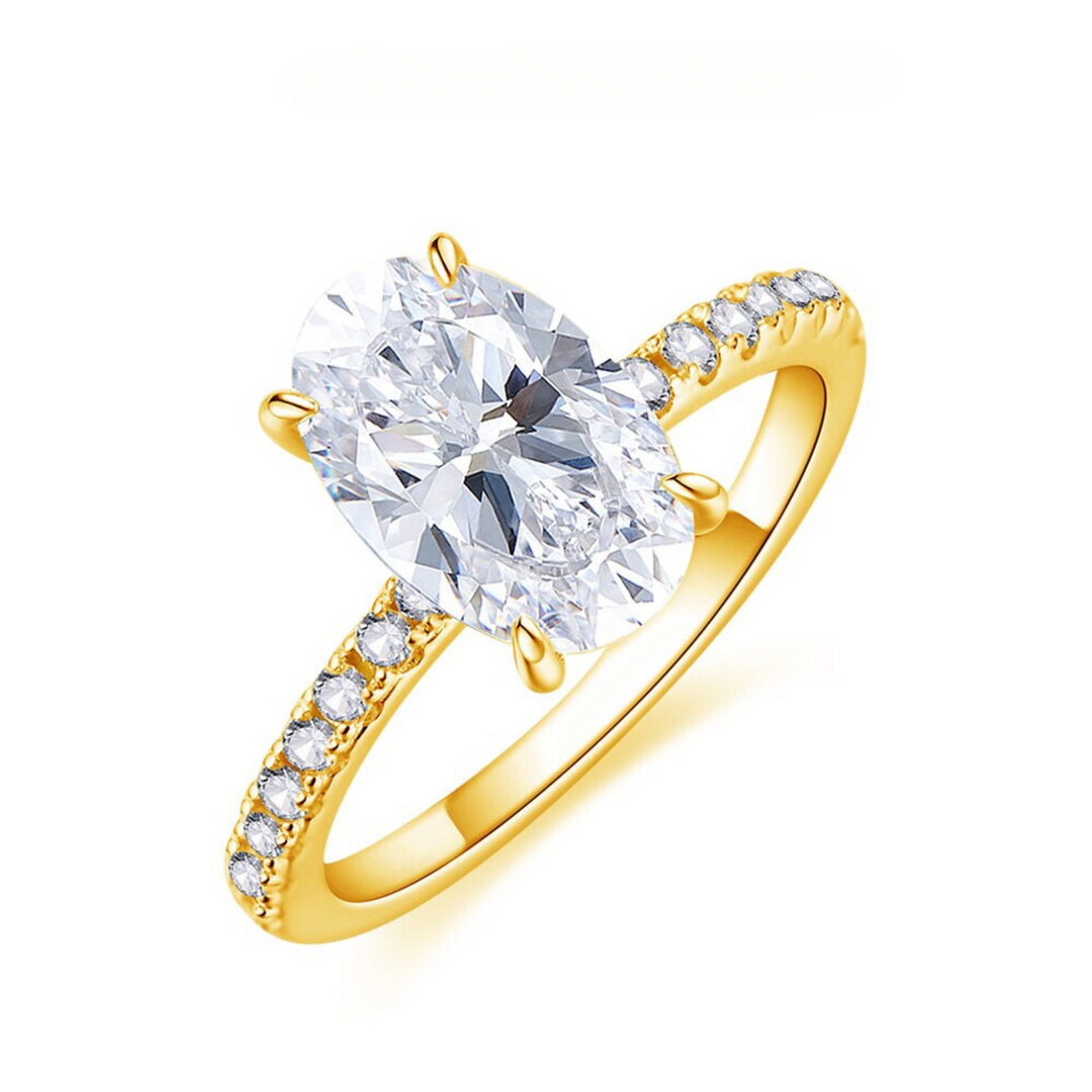 Alicia's 3.5ct Oval Cut Moissanite Ring Solid Gold