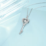 Load image into Gallery viewer, Key To Her Heart Moissanite Pendant Necklace
