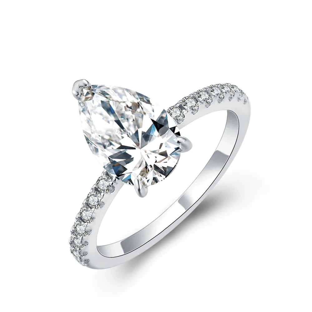 Emilia's Exquisite 3.0ct Pear Cut Moissanite Ring