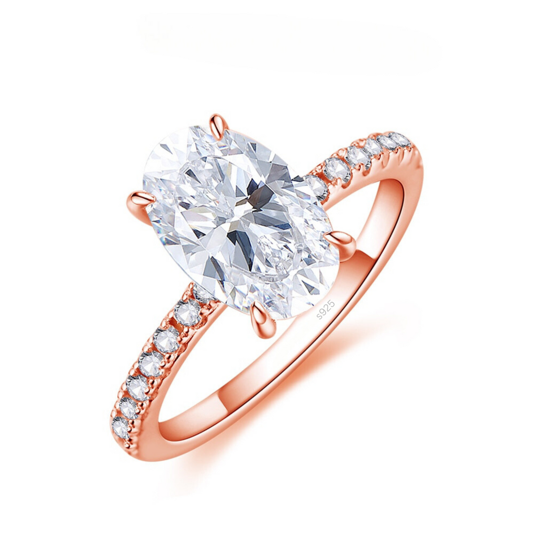 Alicia's 3.5ct Oval Cut Moissanite Ring in 925 Silver