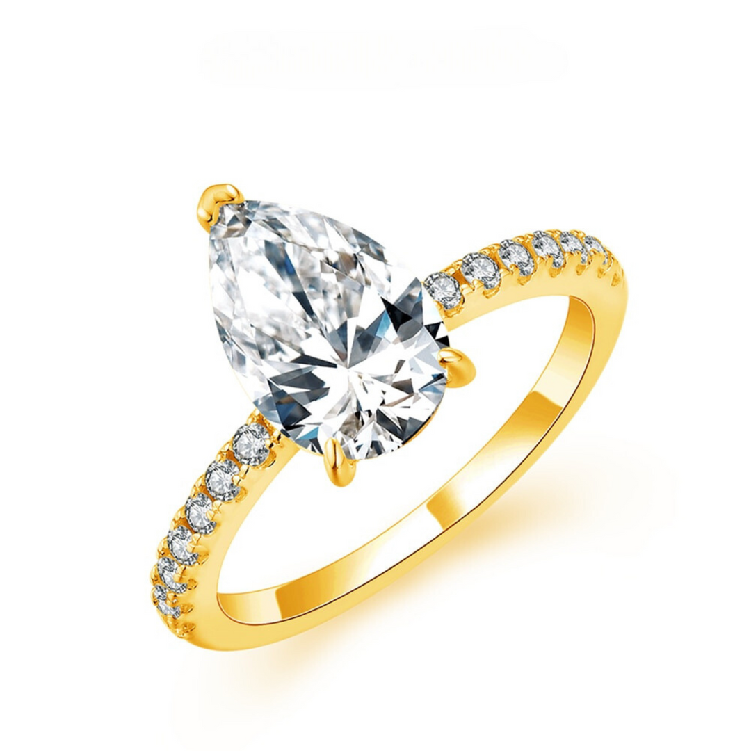 Emilia's Exquisite 3.0ct Pear Cut Moissanite Ring
