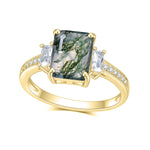 Load image into Gallery viewer, Enchanted Reverie Octagon Cut Moss Agate
